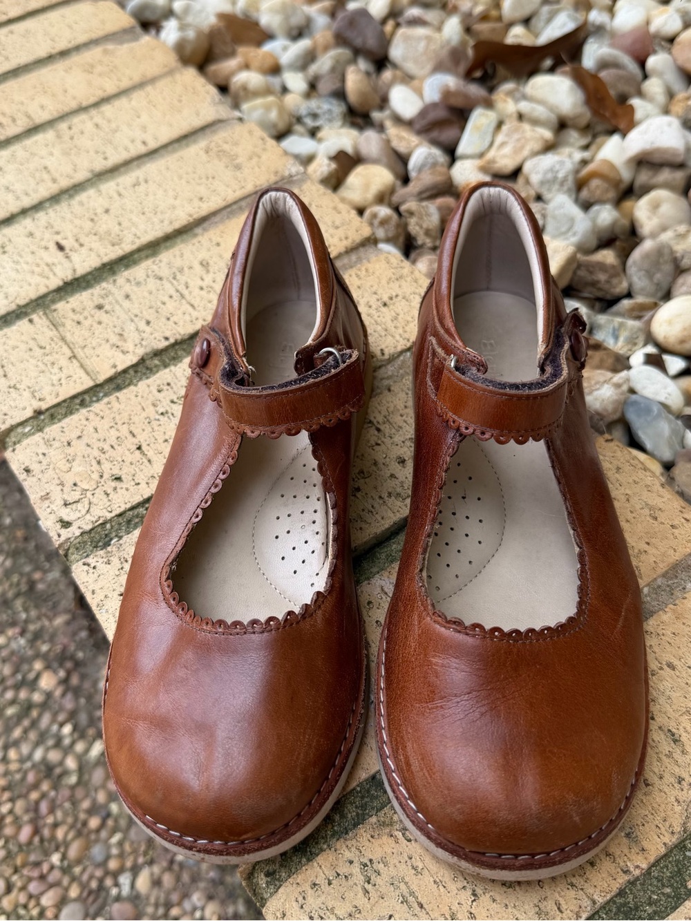 Elephantito Mary Janes Girls Size 1 Brown Leather